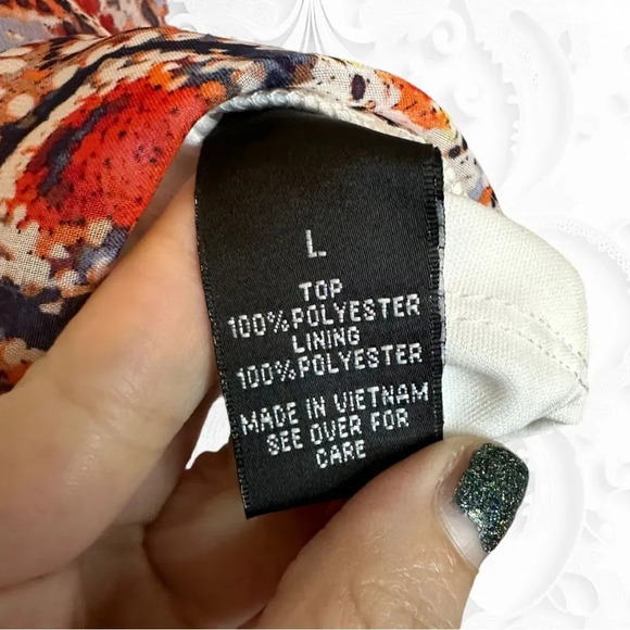 AGB Sleeveless Multicolor Print Sleeveless Blouse size L - Picture 5 of 5